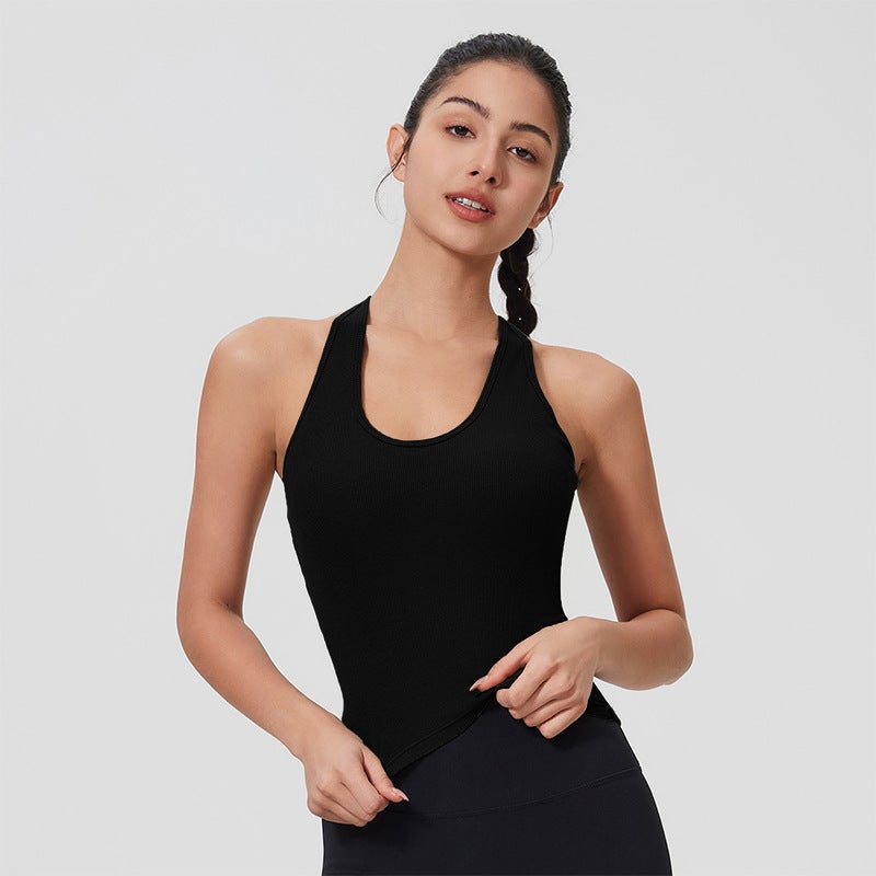 Yujia'S New Breathable Padded Vest Yoga Wear Beautiful Back Fixed One-Cup Quick-Drying Casual Outdoor Sports Top - Image 1